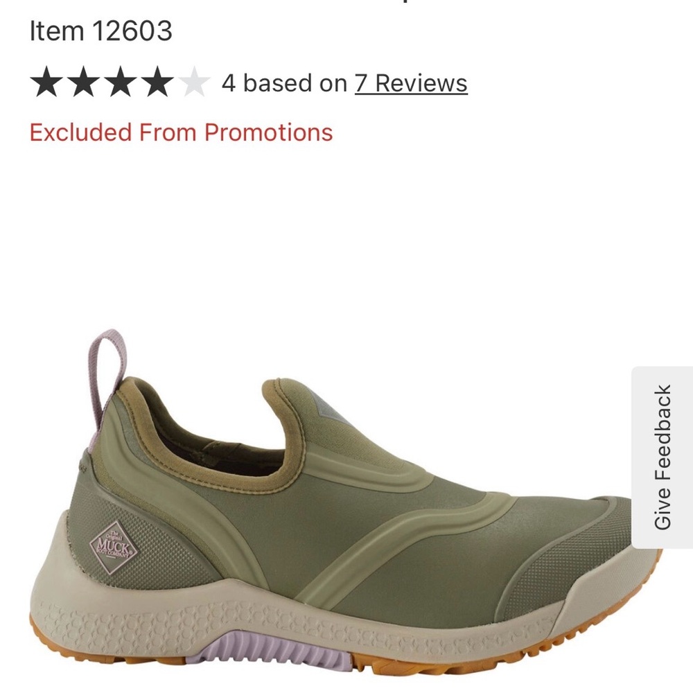 Muck Boot Slip-On - Olive Green with Tan & Lilac Accents